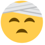 face with head-bandage