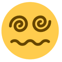 face with spiral eyes