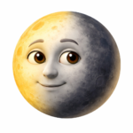 3D Waning Gibbous Moon Emoji