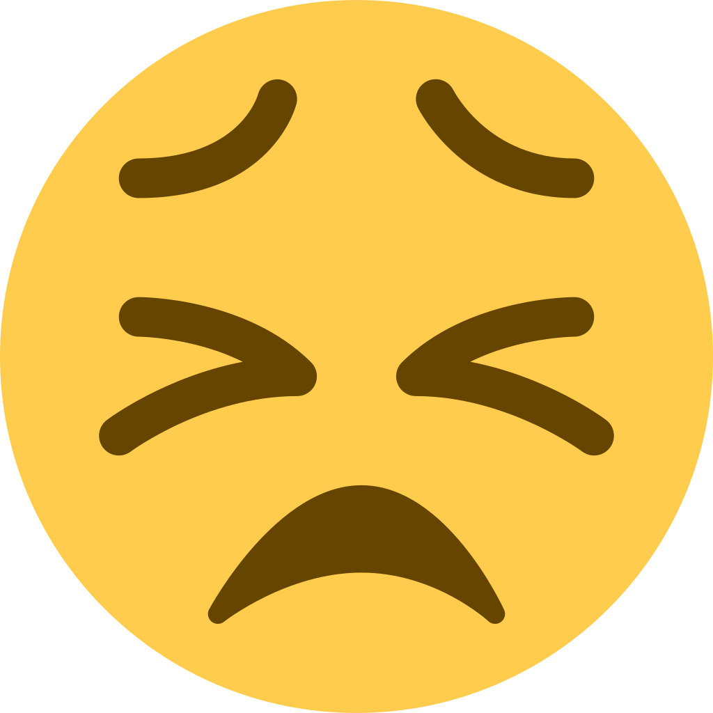 😣 Persevering Face emoji meaning