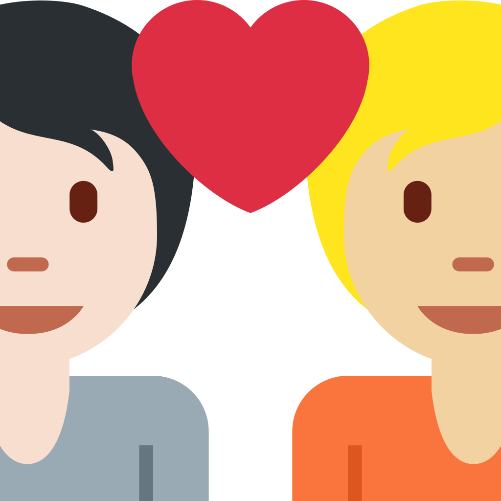 🧑🏻‍❤️‍🧑🏼 emoji meaning and usage