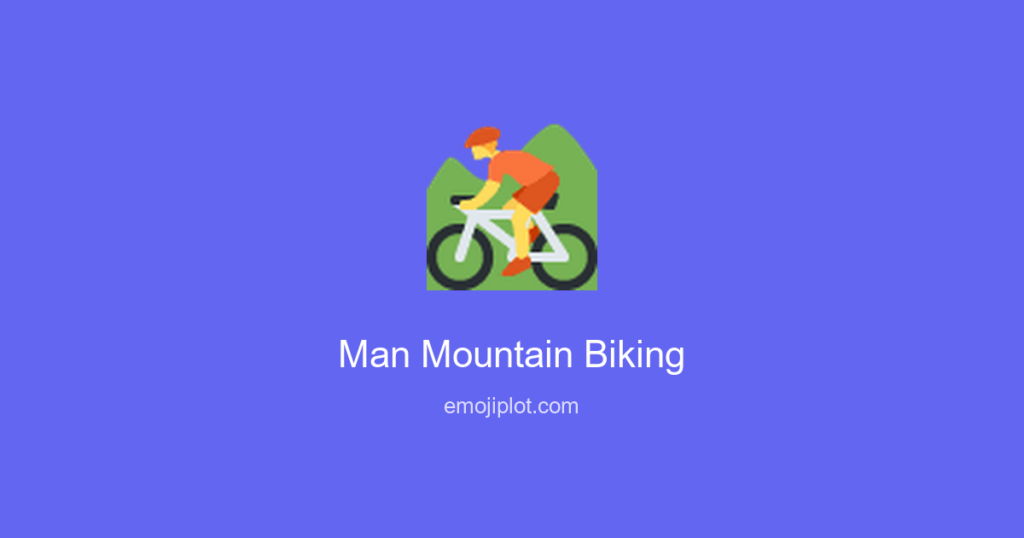 Man Mountain Biking Emoji