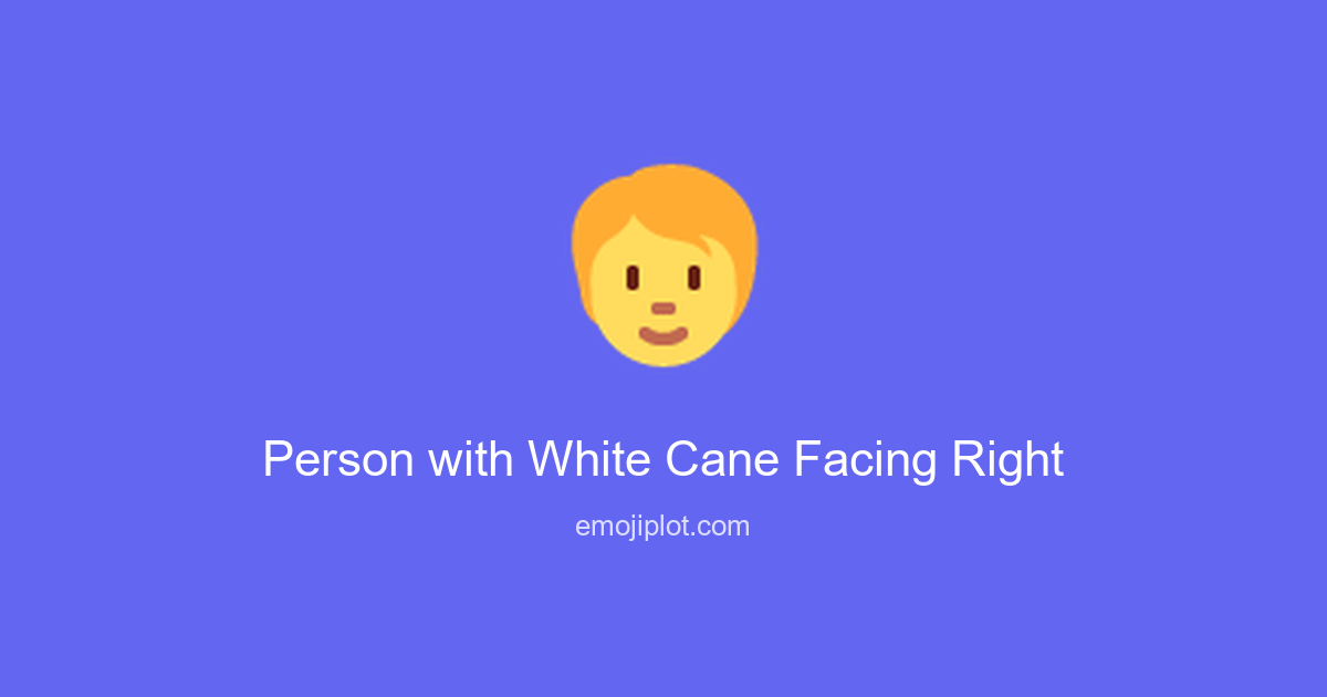 Person with White Cane Facing Right Emoji