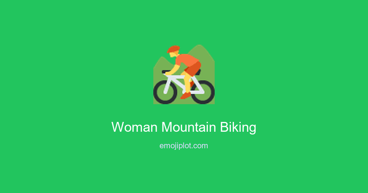 Woman Mountain Biking Emoji