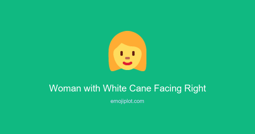 Woman with White Cane Facing Right Emoji