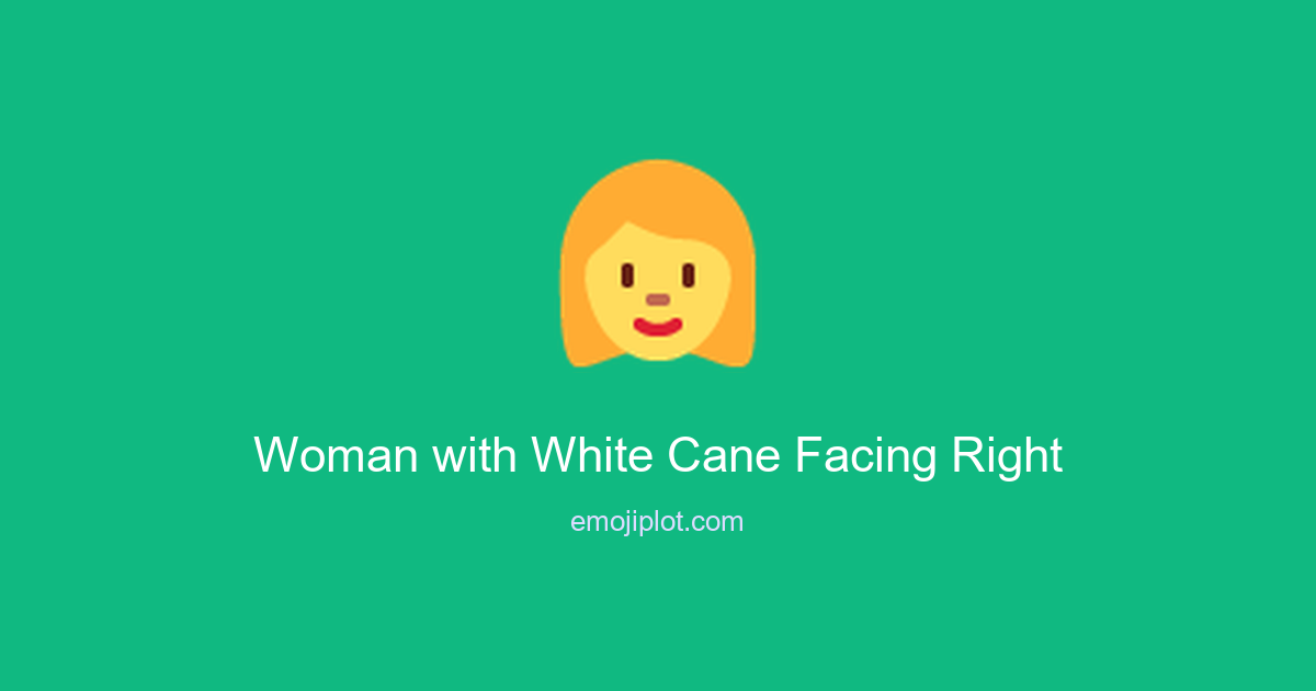 Woman with White Cane Facing Right Emoji